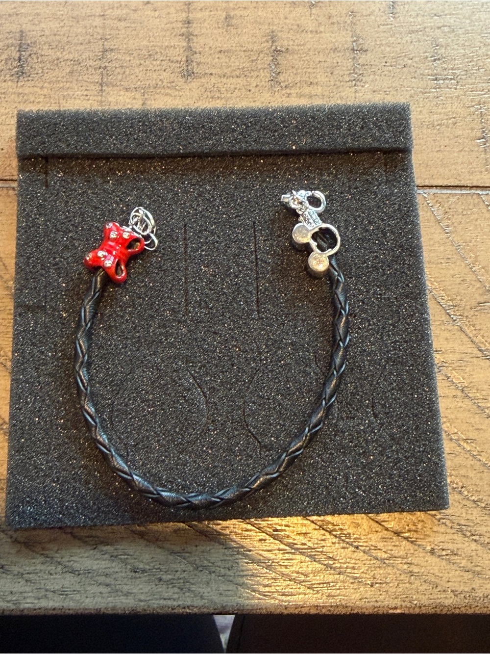 Pandora Black Braided Charm Bracelet